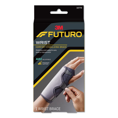 Futuro Adjustable Reversible Splint Wrist Brace, Fits Wrists 5 1-2"- 8 1-2", Black 10770EN