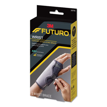 Futuro Adjustable Reversible Splint Wrist Brace, Fits Wrists 5 1-2"- 8 1-2", Black 10770EN