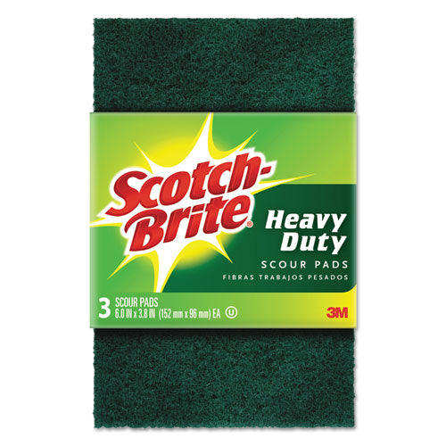 Scotch-Brite Heavy-Duty Scour Pad, 3.8 x 6, Green, 10-Carton 223