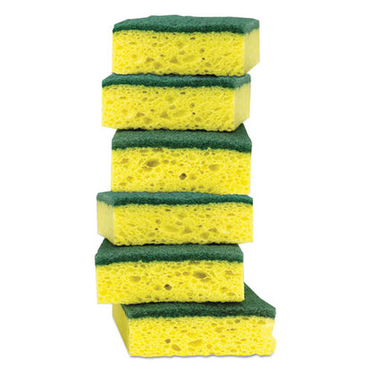 Scotch-Brite Heavy-Duty Scrub Sponge, 4.5 x 2.7, 0.6" Thick, Yellow-Green, 6-Pack 426