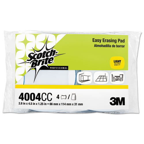 Scotch-Brite Professional Easy Erasing Pad 4004, 2.8 x 4.5 x 1.2, Blue-White, 12-Carton 4004CC