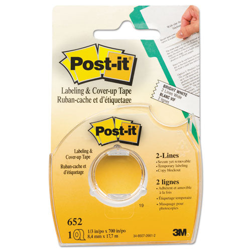 Post-it Labeling and Cover-Up Tape, Non-Refillable, 1-3" x 700" Roll 652