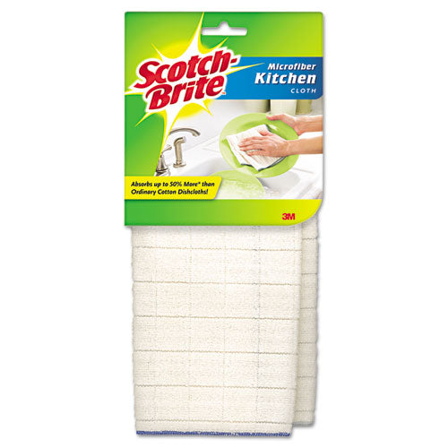 Scotch-Brite Kitchen Cleaning Cloth, Microfiber, White, 2-Pack, 12 Packs-Carton 9032-2