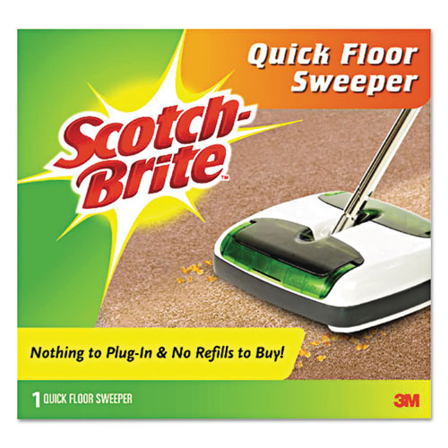 Scotch-Brite Quick Floor Sweeper, 42" Aluminum Handle, White-Gray-Green M-007-CCW