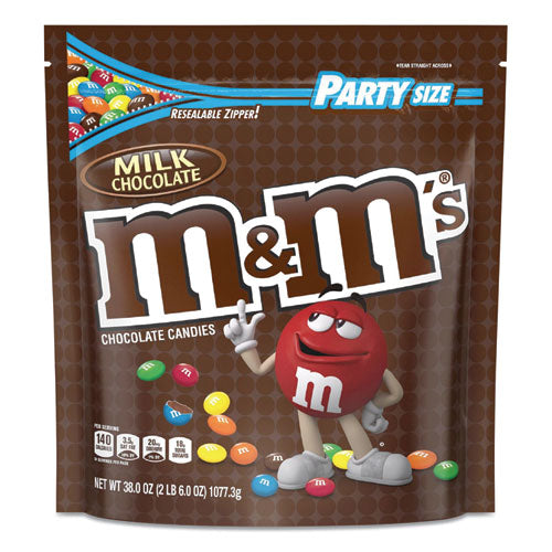 M & M's Milk Chocolate Candies, Milk Chocolate, 38 oz Bag 55114