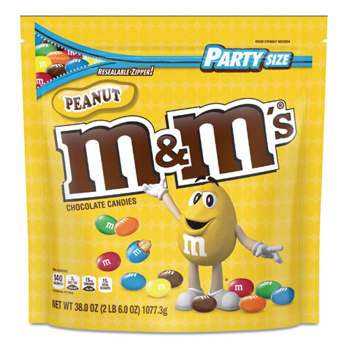 M & M's Milk Chocolate Candies, Milk Chocolate and Peanuts, 38 oz Bag 55116