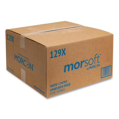 Morcon Tissue Jumbo Bath Tissue, Septic Safe, 2-Ply, White, 500 ft, 12-Carton 129X
