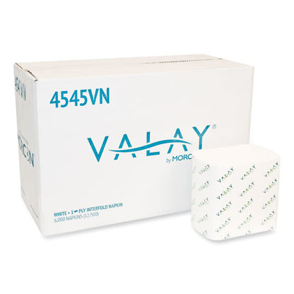 Morcon Tissue Valay Interfolded Napkins, 1-Ply, White, 6.5 x 8.25, 6,000-Carton 4545VN