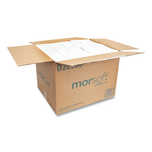 Morcon Tissue Morsoft Dispenser Napkins, 1-Ply, 6 x 13.5, White, 500-Pack, 20 Packs-Carton D20500