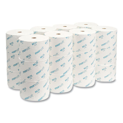Morcon Tissue Small Core Bath Tissue, Septic Safe, 1-Ply, White, 2500 Sheets-Roll, 24 Rolls-Carton M125