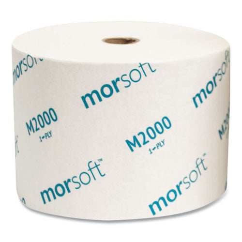 Morcon Tissue Small Core Bath Tissue, Septic Safe, 1-Ply, White, 3.9" x 4", 2000 Sheets-Roll, 24 Rolls-Carton M2000