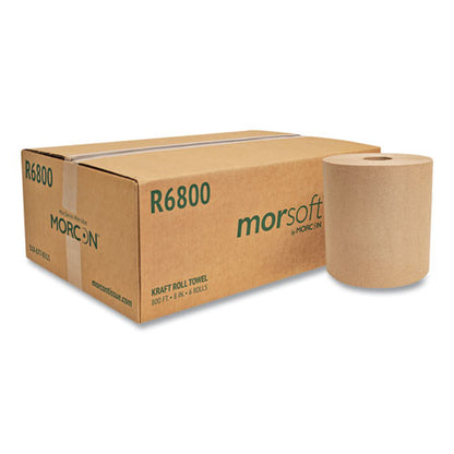 Morcon Tissue Morsoft Universal Roll Towels, 8" x 800 ft, Brown, 6 Rolls-Carton R6800
