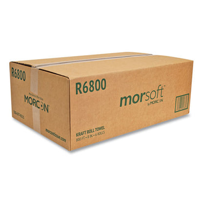 Morcon Tissue Morsoft Universal Roll Towels, 8" x 800 ft, Brown, 6 Rolls-Carton R6800
