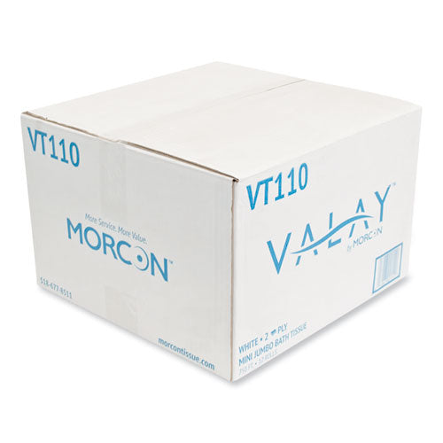 Morcon Tissue Jumbo Bath Tissue, Septic Safe, 2-Ply, White, 750 ft, 12 Rolls-Carton VT110