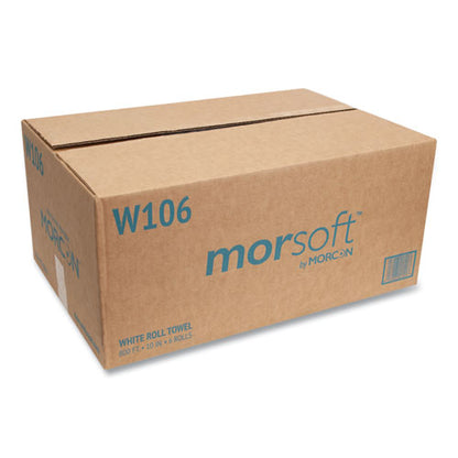 Morcon Tissue 10 Inch Roll Towels, 1-Ply, 10" x 800 ft, White, 6 Rolls-Carton W106