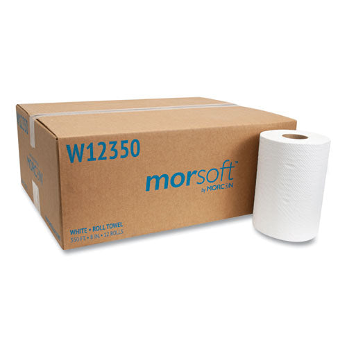Morcon Tissue Morsoft Universal Roll Towels, 8" x 350 ft, White, 12 Rolls-Carton W12350
