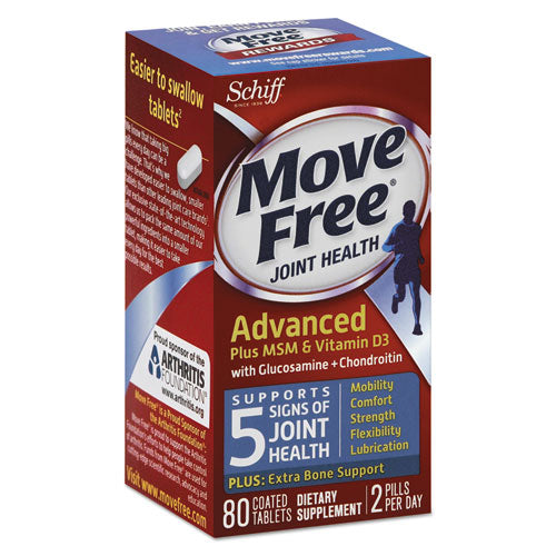 Move Free Move Free Advanced Plus MSM and Vitamin D3 Joint Health Tablet, 80 Count, 12-Carton 20525-97007