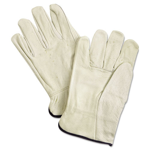 MCR Safety Unlined Pigskin Driver Gloves, Cream, X-Large, 12 Pair 3400XL