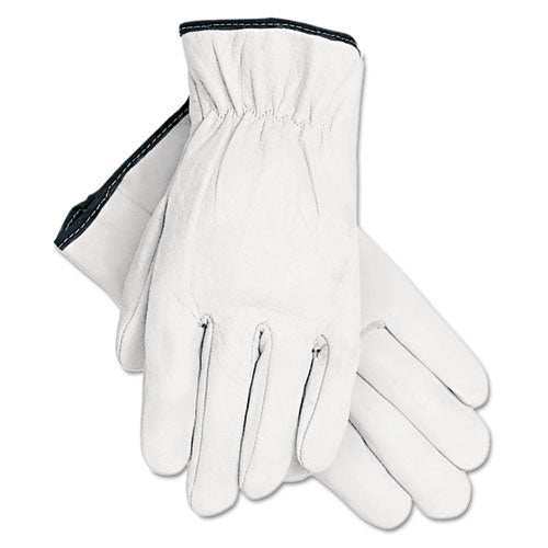 MCR Safety Grain Goatskin Driver Gloves, White, Large, 12 Pairs 3601L