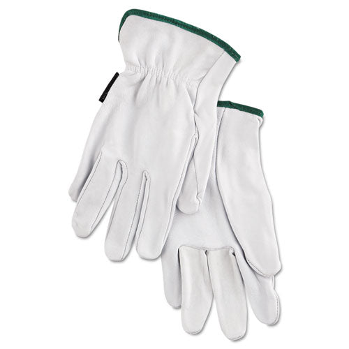 MCR Safety Grain Goatskin Driver Gloves, White, Medium, 12 Pairs 3601M
