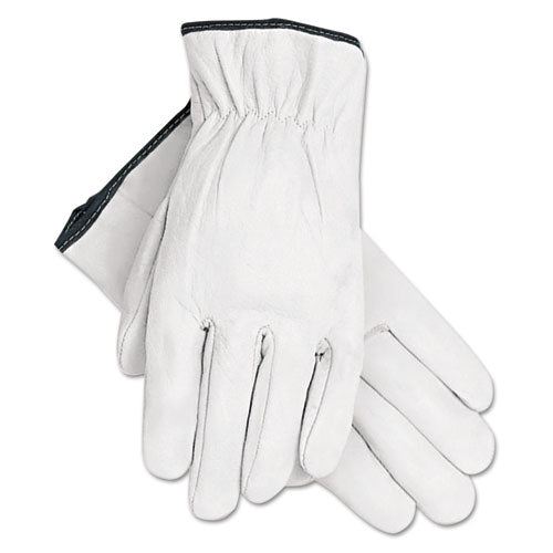 MCR Safety Grain Goatskin Driver Gloves, White, X-Large, 12 Pairs 3601XL