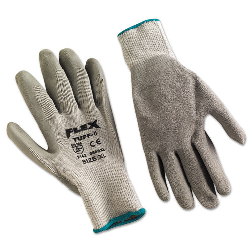 MCR Safety FlexTuff Latex Dipped Gloves, Gray, X-Large, 12 Pairs 9688XL