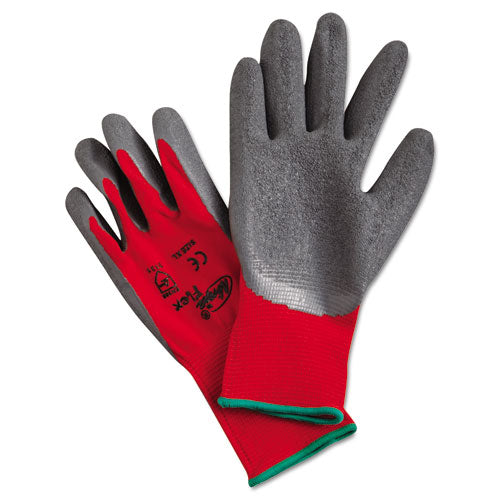 MCR Safety Ninja Flex Latex-Coated-Palm Gloves, Nylon Shell, X-Large, Red-Gray N9680XL