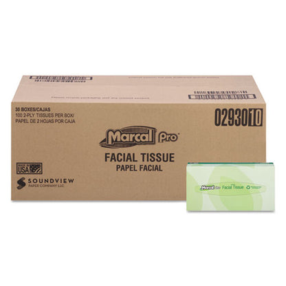 Marcal 100% Recycled Convenience Pack Facial Tissue 2 Ply 100 Sheets White (30 Pack) 2930