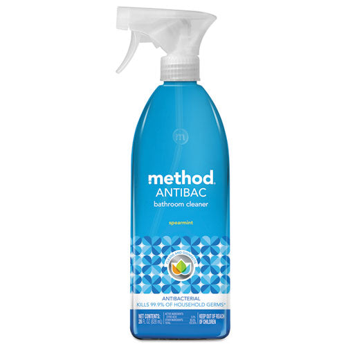 Method Antibacterial Spray, Bathroom, Spearmint, 28 oz Spray Bottle, 8-Carton 01152CT