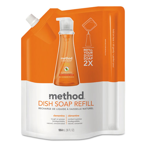 Method Dish Soap Refill Clementine Scent 36 oz Pouch (6 Pack) MTH01165
