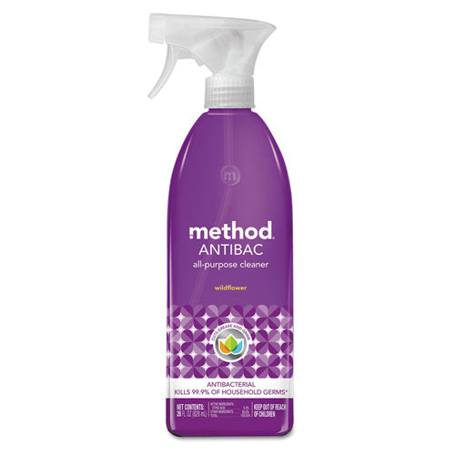Method Antibac All-Purpose Cleaner, Wildflower, 28 oz Spray Bottle, 8-Carton MTH01454