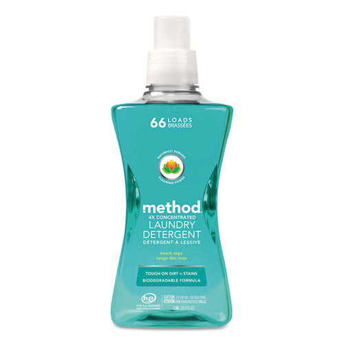 Method 4X Concentrated Laundry Detergent, Beach Sage, 53.5 oz Bottle 01489EA
