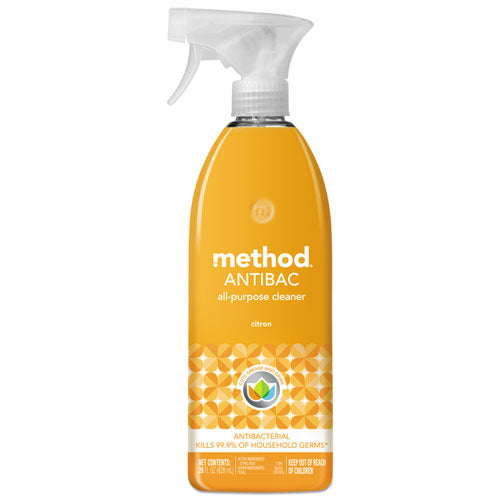 Method Antibacterial Spray, Citron Scent, 28 oz Plastic Bottle, 8-Carton MTH01743