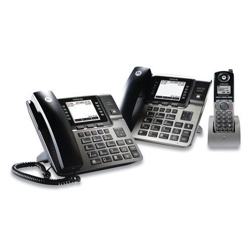 Motorola 1-4 Line Wireless Phone System Bundle, with 1 Deskphone, 1 Cordless Handset ML1002S