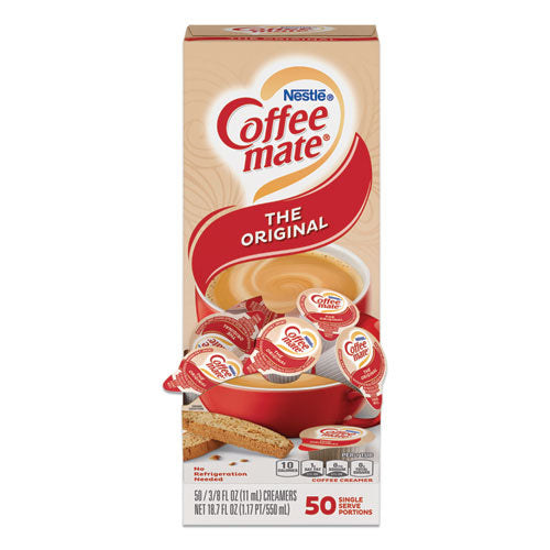 Coffee mate Liquid Coffee Creamer, Original, 0.38 oz Mini Cups, 50-Box 35110