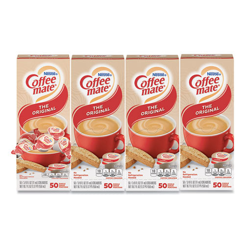 Coffee mate Liquid Coffee Creamer, Original, 0.38 oz Mini Cups, 50-Box, 4 Boxes-Carton, 200 Total-Carton NES35110BX