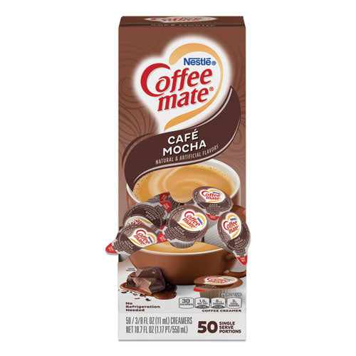 Coffee mate Liquid Coffee Creamer, Cafe Mocha, 0.38 oz Mini Cups, 50-Box NES35115