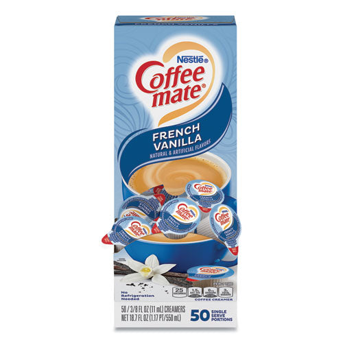 Coffee mate Liquid Coffee Creamer, French Vanilla, 0.38 oz Mini Cups, 50-Box 35170