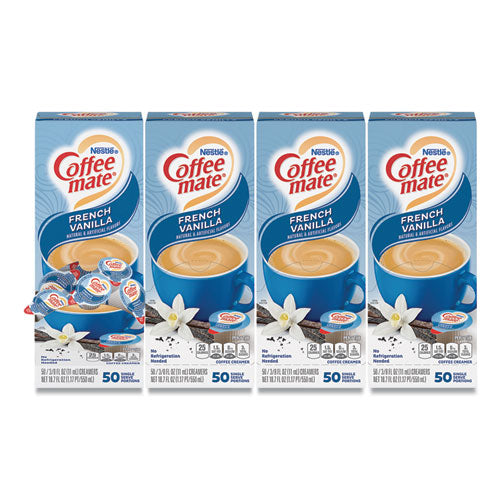 Coffee mate Liquid Coffee Creamer, French Vanilla, 0.38 oz Mini Cups, 50-Box, 4 Boxes-Carton, 200 Total-Carton NES 35170