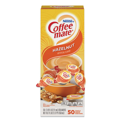 Coffee mate Liquid Coffee Creamer, Hazelnut, 0.38 oz Mini Cups, 50-Box, 4 Boxes-Carton, 200 Total-Carton NES 35180
