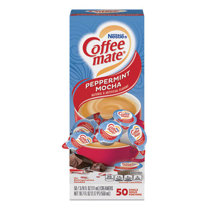 Coffee mate Liquid Coffee Creamer, Peppermint Mocha, 0.38 oz Mini Cups, 50-Box 50000 76060