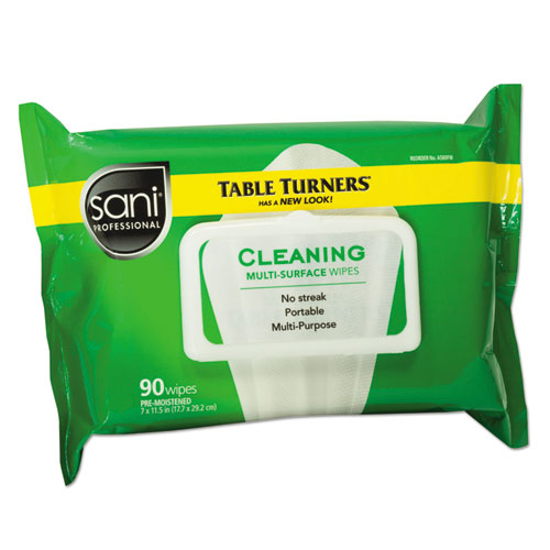 Sani Professional Multi-Surface Cleaning Wipes, 11 1-2 x 7, White, 90 Wipes-Pack, 12 Packs-Carton NIC A580FW