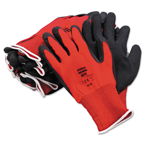 North Safety NorthFlex Red Foamed PVC Gloves, Red-Black, Size 10-XL, 12 Pairs NF11-10XL
