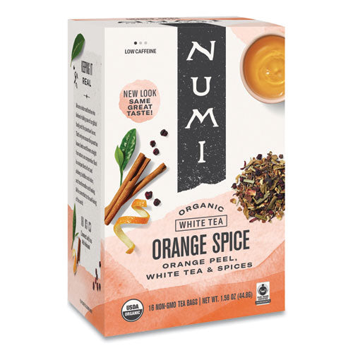 Numi Organic Teas and Teasans, 1.58 oz, White Orange Spice, 16-Box 10240