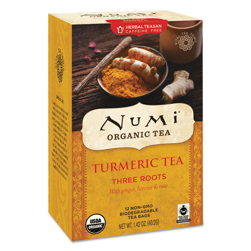 Numi Turmeric Tea Three Roots 1.42 oz Bag (12 Pack) 10550