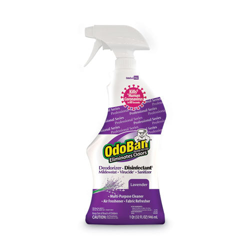 OdoBan RTU Odor Eliminator and Disinfectant, Lavender, 32 oz Spray Bottle, 12-Carton 910162-QC12