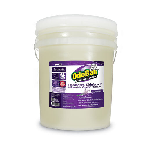 OdoBan Concentrated Odor Eliminator and Disinfectant, Lavender Scent, 5 gal Pail 911162-5G