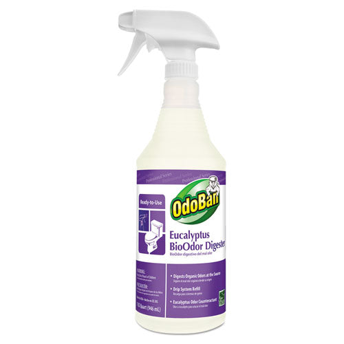 OdoBan BioOdor Digester, Eucalyptus Scent, 32 oz Spray Bottle, 12-Carton 927062-QC12