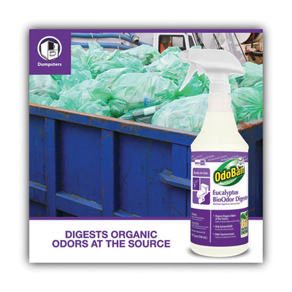 OdoBan BioOdor Digester, Eucalyptus Scent, 32 oz Spray Bottle, 12-Carton 927062-QC12