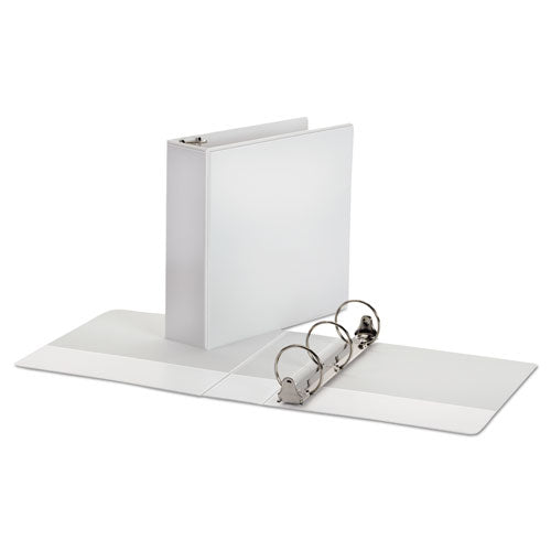 Office Impressions Economy Round Ring View Binder, 3 Rings, 3" Capacity, 11 x 8.5, White OFF-82236